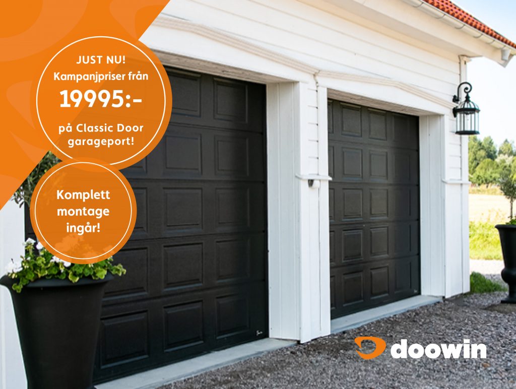 Kampanjpriser på Classic Door Garageport, leverans & montage!